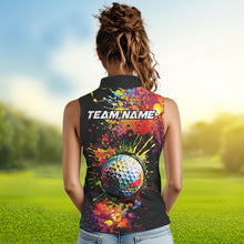 Load image into Gallery viewer, Colorful Golf ball jersey Women's golf sleeveless tops Custom Team Name golf uniform for ladies NQS9771