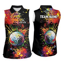 Load image into Gallery viewer, Colorful Golf ball jersey Women's golf sleeveless tops Custom Team Name golf uniform for ladies NQS9771