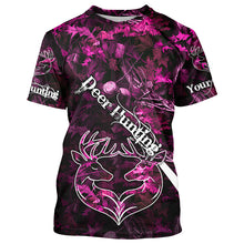 Load image into Gallery viewer, Love Deer Hunting Pink Camo Customize Name 3D All Over Printed Shirts Personalized Hunting gifts NQS903