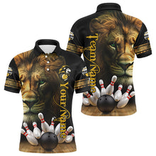 Load image into Gallery viewer, Lion Bowling Polo, Quarter Zip Shirts For Men Custom Bowling League Shirt Bowling Team Jerseys Outfits NQS8561