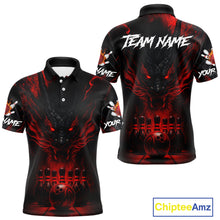 Load image into Gallery viewer, Black And Red Dragon Bowling Shirts For Men Custom Dragon Bowling League Shirts Outfits NQS10948