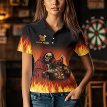 Load image into Gallery viewer, Flame Skull Reaper Darts Shirts For Women Custom Team Darts Jersey Outfit NQS9447