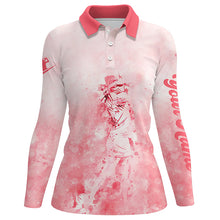 Load image into Gallery viewer, Womens golf polo shirt custom name golf shirt, ladies golf tops for women | pink  NQS4796