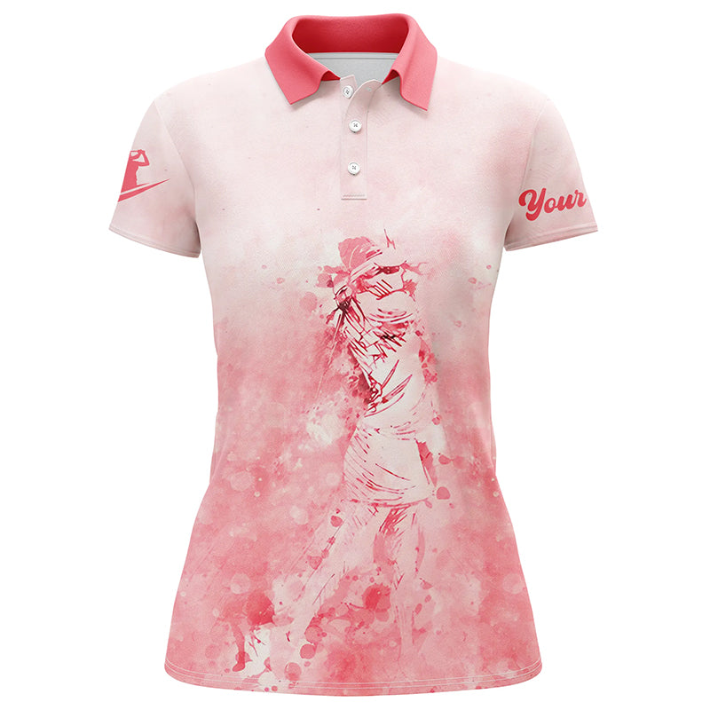 Womens golf polo shirt custom name golf shirt, ladies golf tops for women | pink  NQS4796