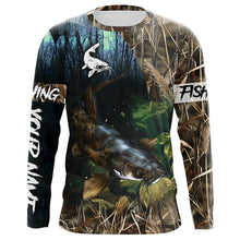 Load image into Gallery viewer, Flathead Catfish Fishing Custom Camouflage long sleeve Fishing Shirt, Personalized Catfish Fishing Gift NQS324