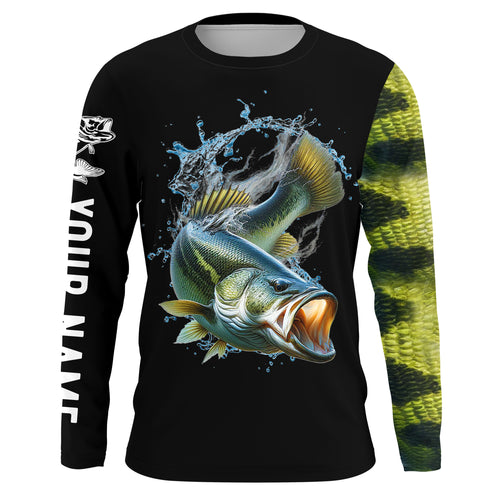 Largemouth Bass Fishing bass scales Customize name All over printed bass fishing shirts NQS389