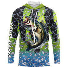 Load image into Gallery viewer, Largemouth Bass Fishing scales customize name performance UV protection long sleeves fishing shirt NQS643