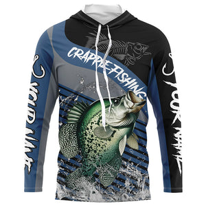 Crappie fishing Custom UV protection fishing long sleeve shirt, Crappie Fishing jerseys | Blue NQS8365