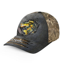 Load image into Gallery viewer, Walleye fishing camo Custom fishing hat Unisex Fishing Baseball Angler walleye hat cap NQS2422