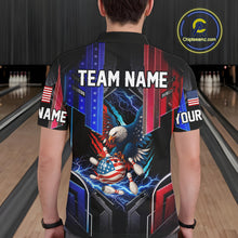 Load image into Gallery viewer, American flag bowling jersey Custom patriotic Lightning Thunder Eagle Bowling shirts for men NQS10958