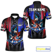 Load image into Gallery viewer, American flag bowling jersey Custom patriotic Lightning Thunder Eagle Bowling shirts for men NQS10958