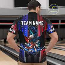 Load image into Gallery viewer, American flag bowling jersey Custom patriotic Lightning Thunder Eagle Bowling shirts for men NQS10958