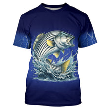 Load image into Gallery viewer, Funny Striped Bass Fishing blue lightning 3D All Over printed Shirts NQS327