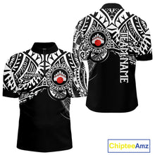 Load image into Gallery viewer, Personalized Black and White Tribal pattern Mens Bowling Shirts Custom Team Bowling outfit for men NQS10761