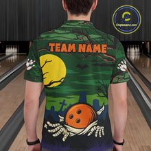 Load image into Gallery viewer, Funny Halloween Bowling Polo, Quarter Zip Shirts For Men Custom Halloween Team Bowling Jersey NQS10765