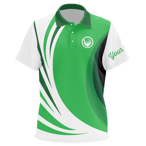 Kid golf polo shirts custom name green and white golf shirt, team golf shirts for Kid NQS8815