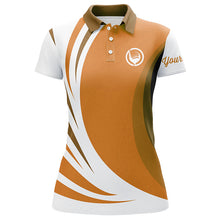 Load image into Gallery viewer, Women golf polo shirt custom name orange and white golf shirt, team golf shirts ladies NQS8816