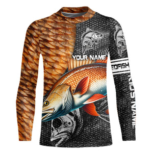 Redfish puppy drum tackle fishing shirts for men Long Sleeve UV protection Custom gift for anglers NQS1374