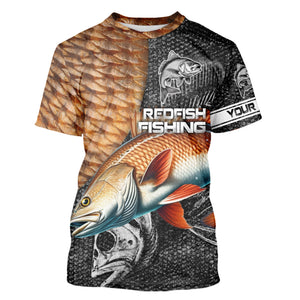 Redfish puppy drum tackle fishing shirts for men Long Sleeve UV protection Custom gift for anglers NQS1374