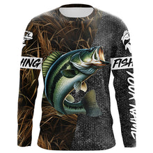 Load image into Gallery viewer, Largemouth Bass Fishing Camo Custom long sleeve Fishing Shirts, Personalized bass fishing jerseys NQS5078