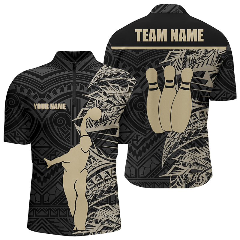 Custom bowling shirt for men – personalized team jersey front view
