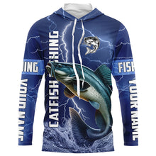 Load image into Gallery viewer, Catfish Fishing blue lightning jerseys custom performance Long Sleeve tournament fishing shirts NQS8149