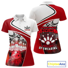 Load image into Gallery viewer, Funny Bowling Shirts For Women custom name There is no crying in bowling just lots of swearing NQS11349