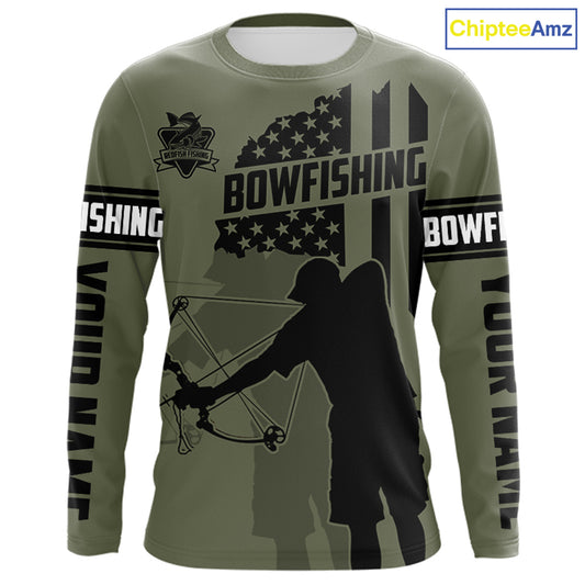 Redfish hunter bowfishing American flag Custom UV sun protection Long sleeve Fishing Shirts jerseys NQS9618