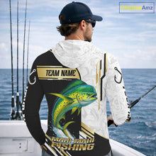 Load image into Gallery viewer, Personalized Mahi Mahi fishing shirts Custom sun protection Dorado fishing team jerseys | Gold NQS11687
