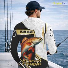 Load image into Gallery viewer, Personalized Redfish fishing shirts Custom sun protection Red Drum fishing team jerseys | Gold NQS11690