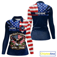 Load image into Gallery viewer, Freedom 250th Anniversary American Flag Golf Polo shirts for Women Custom patriotic team golf outfit NQS11693