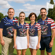 Load image into Gallery viewer, Freedom 250th Anniversary American Flag Golf Polo shirts for Women Custom patriotic team golf outfit NQS11693