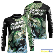 Load image into Gallery viewer, Personalized Crappie Fishing green scales compass fishing shirts Custom tournament fishing jerseys NQS11154