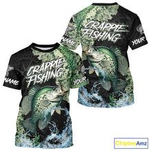 Load image into Gallery viewer, Personalized Crappie Fishing green scales compass fishing shirts Custom tournament fishing jerseys NQS11154