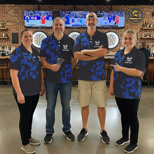 Load image into Gallery viewer, Personalized Black and Blue Darts Board 3D Printed Men Dart Shirts Custom Cool Dart Jerseys For Team NQS11567