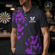 Load image into Gallery viewer, Personalized Black and Purple Dart Board 3D Printed Men Dart Shirts Custom Cool Dart Jerseys For Team NQS11568