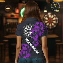 Load image into Gallery viewer, Personalized Black and Purple Darts Board Women Dart Shirts Custom Cool Dart Jersey For Team NQS11568