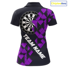Load image into Gallery viewer, Personalized Black and Purple Darts Board Women Dart Shirts Custom Cool Dart Jersey For Team NQS11568