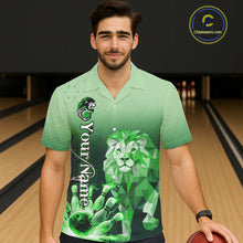 Load image into Gallery viewer, Green Lightning Lion Bowling Hawaiian Shirt Custom Lion Bowling Team jerseys NQS11568