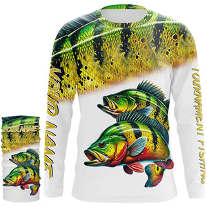 Peacock bass tournament fishing customize name all over print shirts personalized fishing gift NQS181