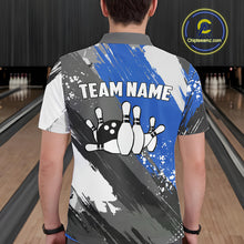 Load image into Gallery viewer, Blue Grunge pattern Bowling Team Shirt For Men Custom Bowling jersey Uniform Bowler Outfits NQS10041
