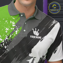 Load image into Gallery viewer, Green Grunge pattern Bowling Team Shirt For Men Custom Bowling jersey Uniform Bowler Outfits NQS10042