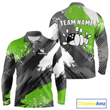Load image into Gallery viewer, Green Grunge pattern Bowling Team Shirt For Men Custom Bowling jersey Uniform Bowler Outfits NQS10042