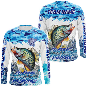 Custom Crappie Fishing Long Sleeve Fishing Shirts, Personalized Crappie Fishing Team Jerseys NQS