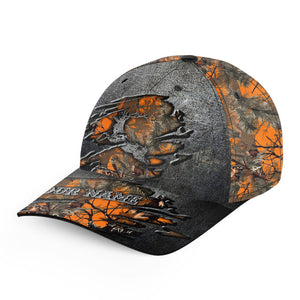 Deer hunting orange camo Custom hunting hat, deer hat Unisex Hunting Baseball hat NQS2277