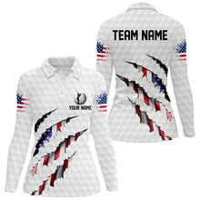 Load image into Gallery viewer, Personalized American Flag Women golf polo shirts, Custom Patriotic Golf Team Shirts For Women NQS8392