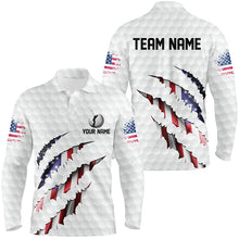 Load image into Gallery viewer, Personalized American Flag Men golf polo shirts, Custom Patriotic Golf Team Shirts For men NQS8392