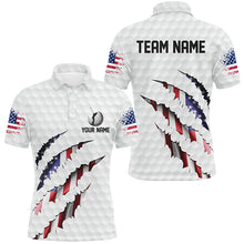 Load image into Gallery viewer, Personalized American Flag Men golf polo shirts, Custom Patriotic Golf Team Shirts For men NQS8392