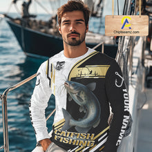 Load image into Gallery viewer, Personalized Catfish fishing shirts Custom sun protection Catfish fishing team jerseys | Gold NQS11160