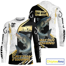 Load image into Gallery viewer, Personalized Catfish fishing shirts Custom sun protection Catfish fishing team jerseys | Gold NQS11160